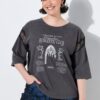 Μπλούζα oversized με στρογγυλή λαιμόκοψη κι ένθετα από δαντέλα