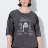 Μπλούζα oversized με στρογγυλή λαιμόκοψη κι ένθετα από δαντέλα
