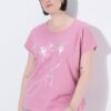 Μπλούζα oversized με τύπωμα και κοντά μανίκια