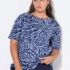 Μπλούζα oversized με zebra print