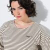 Μπλούζα oversized, ριγέ με κέντημα στο στήθος