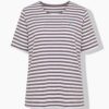Μπλούζα ριγέ oversized με διακριτικό κέντημα στο στήθος