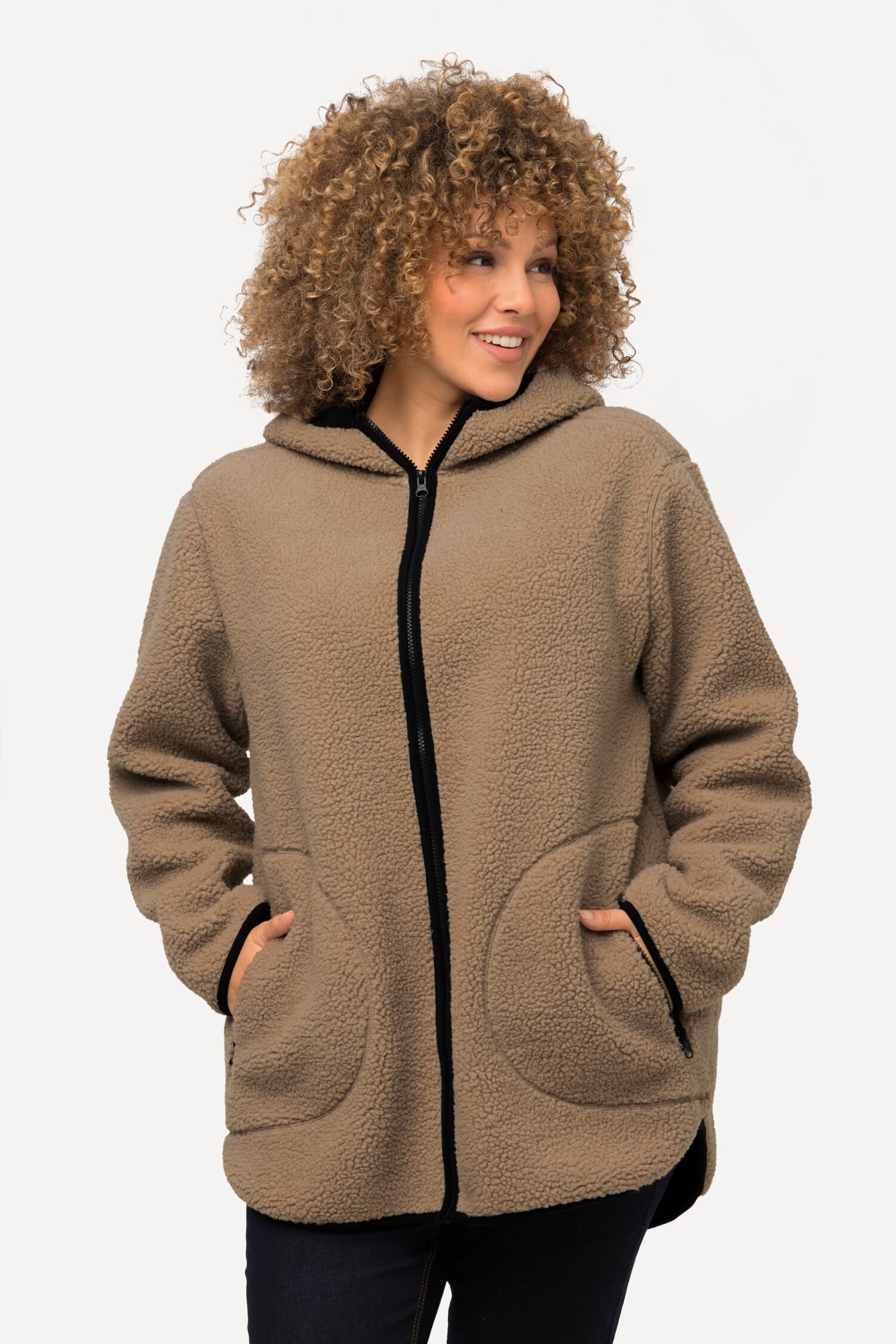 Μπουφάν, από μαλακό teddy fleece με κουκούλα