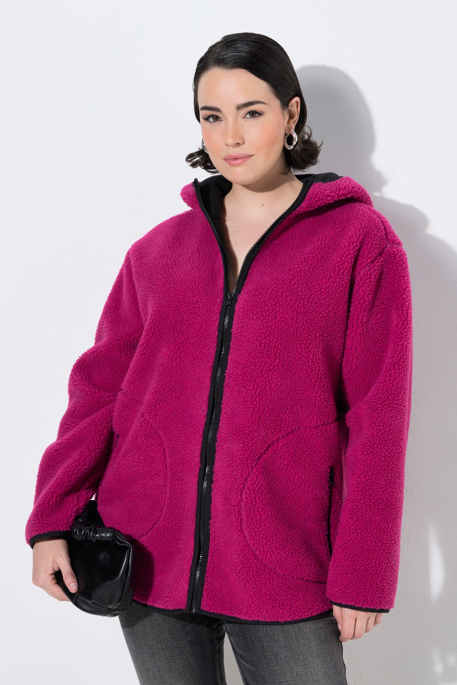 Μπουφάν, από μαλακό teddy fleece με κουκούλα