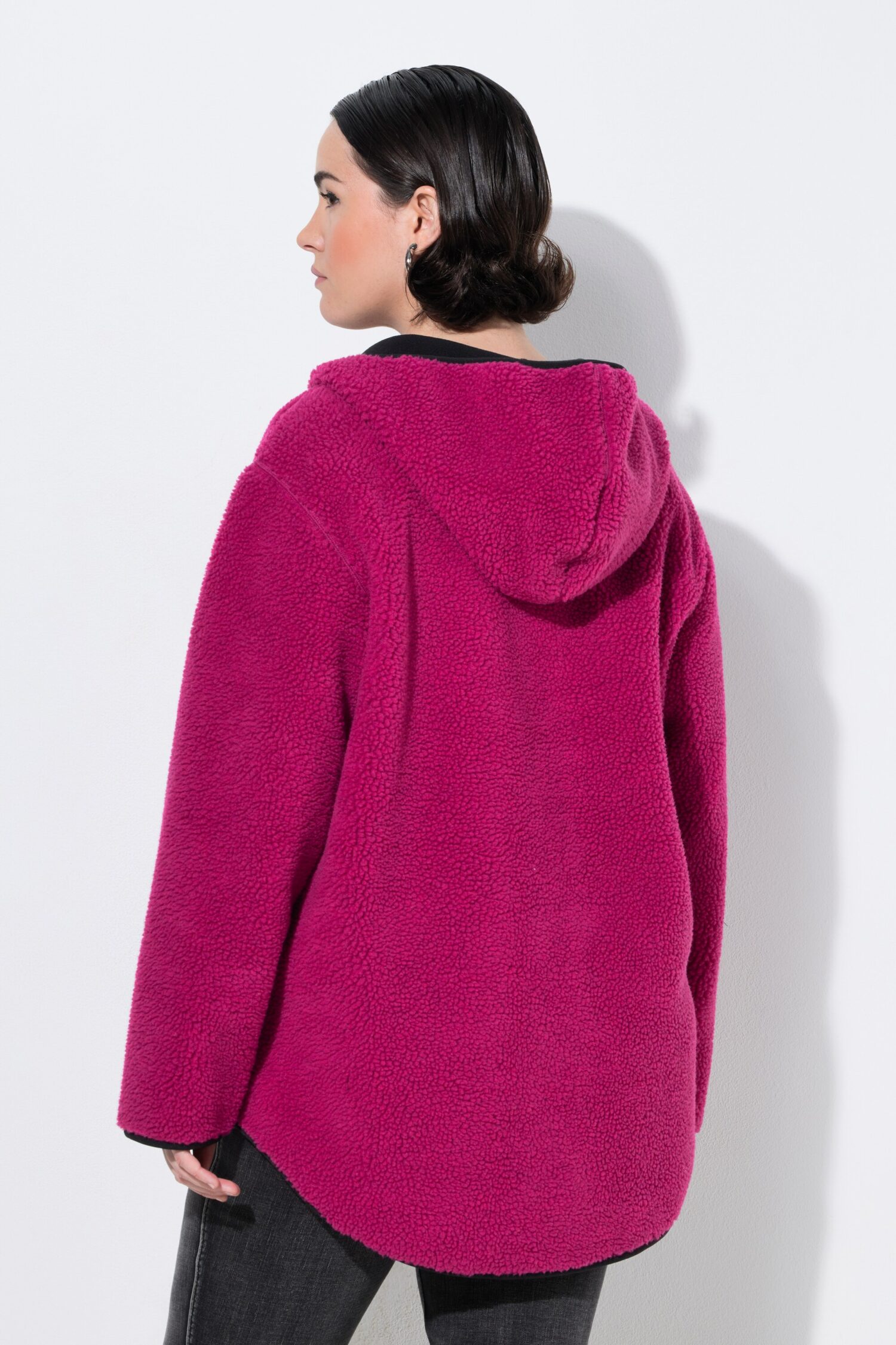 Μπουφάν, από μαλακό teddy fleece με κουκούλα