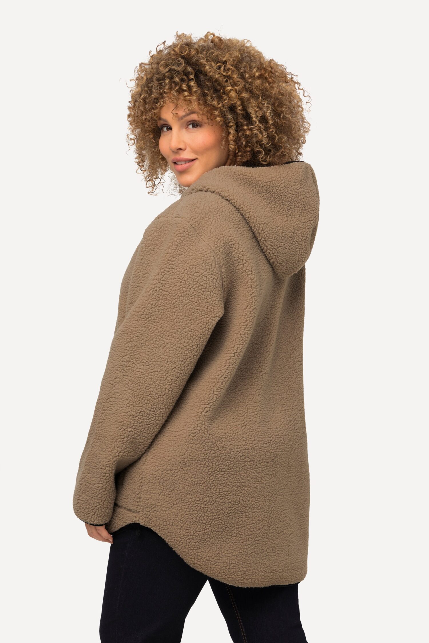 Μπουφάν, από μαλακό teddy fleece με κουκούλα