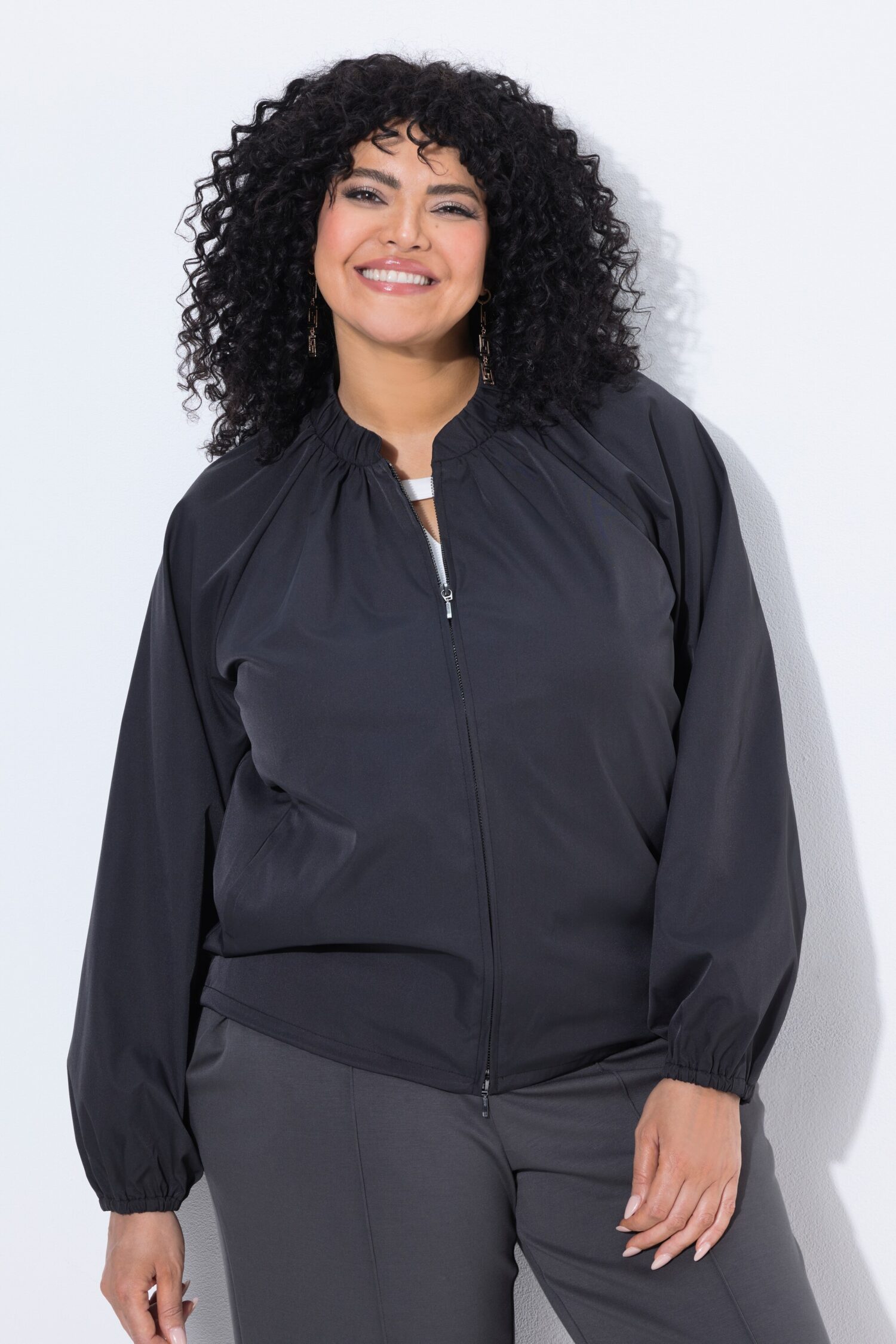 Μπουφάν ελαφρύ oversized με φερμουάρ