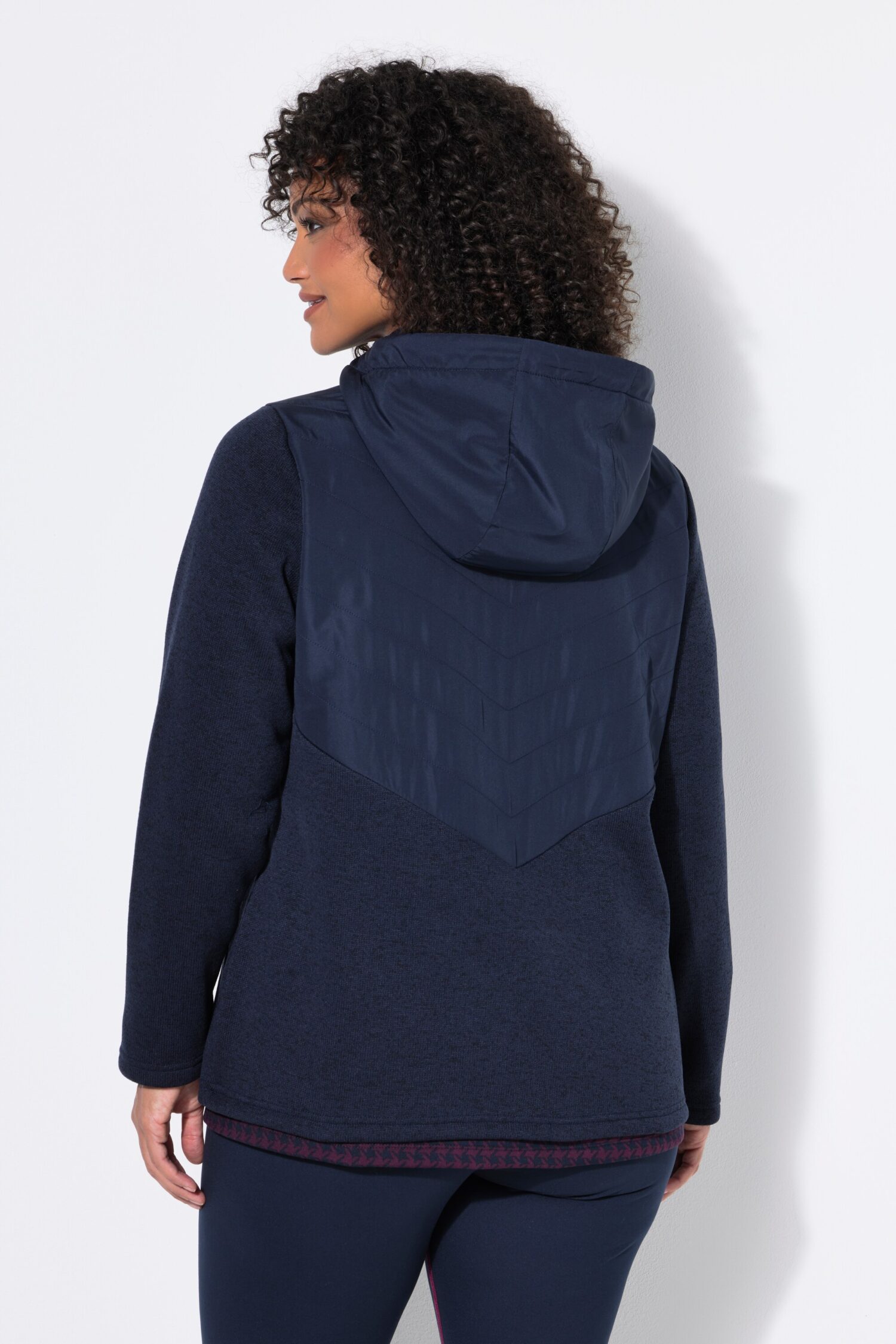 Μπουφάν fleece με κουκούλα και καπιτονέ ένθετο