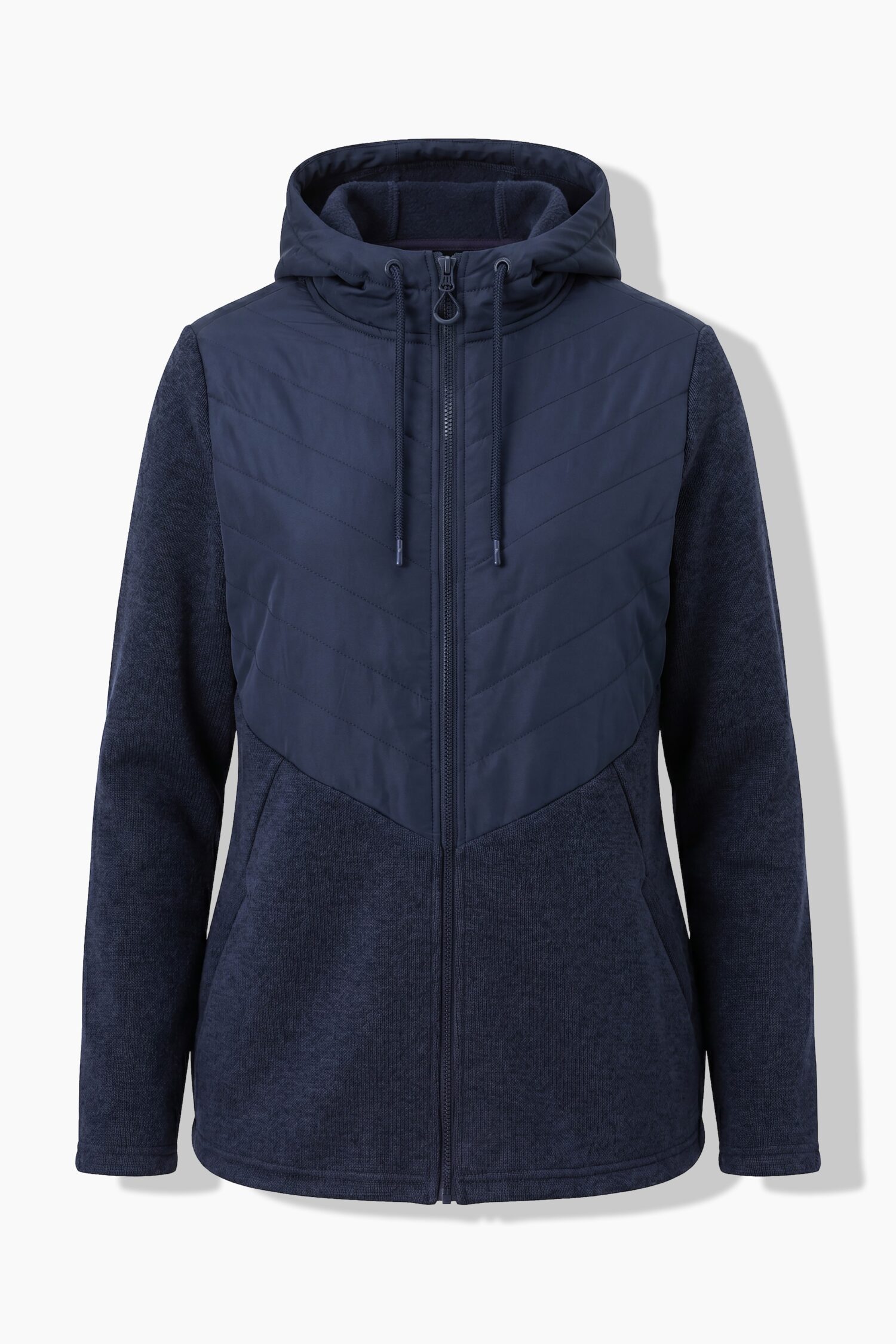 Μπουφάν fleece με κουκούλα και καπιτονέ ένθετο