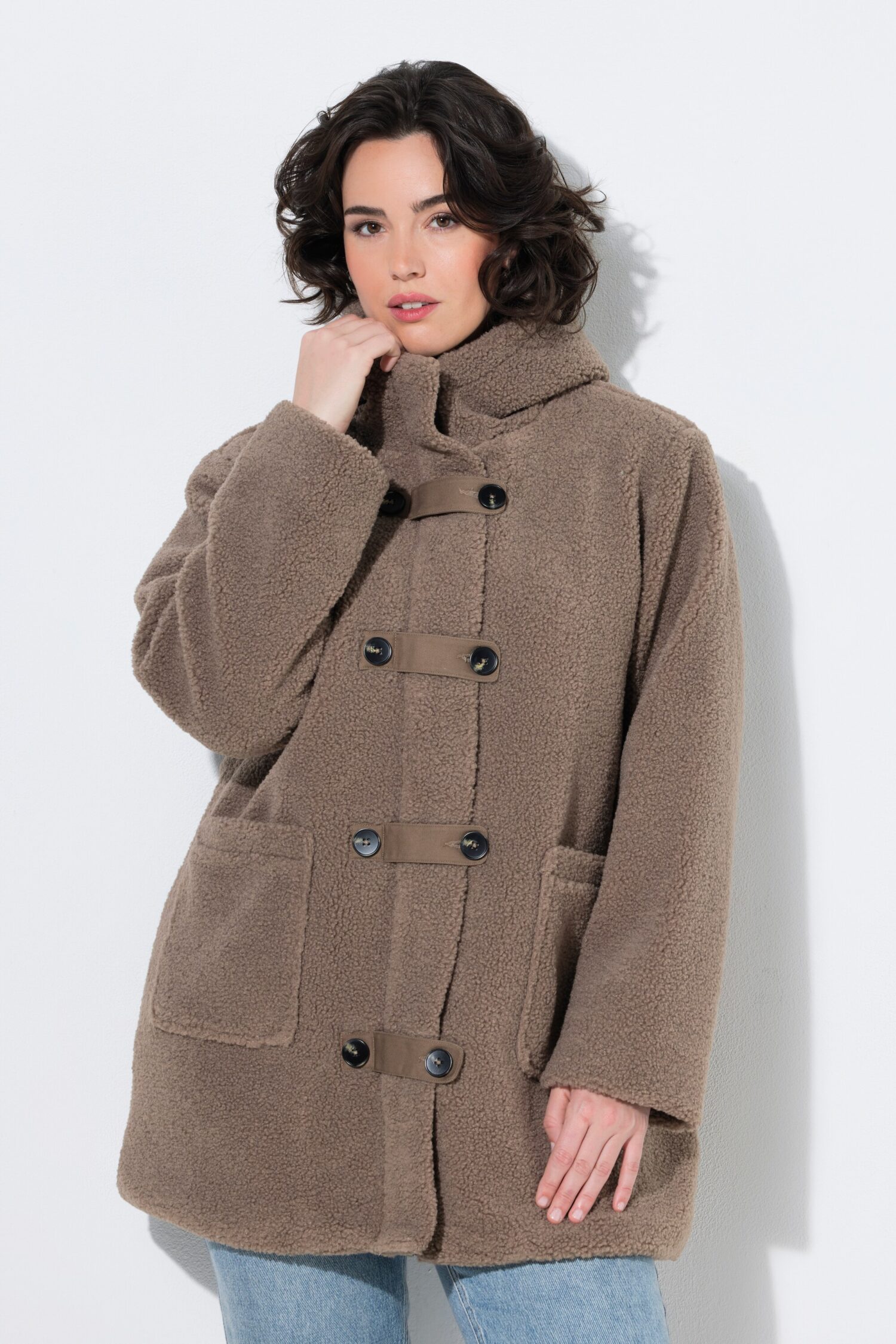 Μπουφάν fleece σε γραμμή Α με κουκούλα