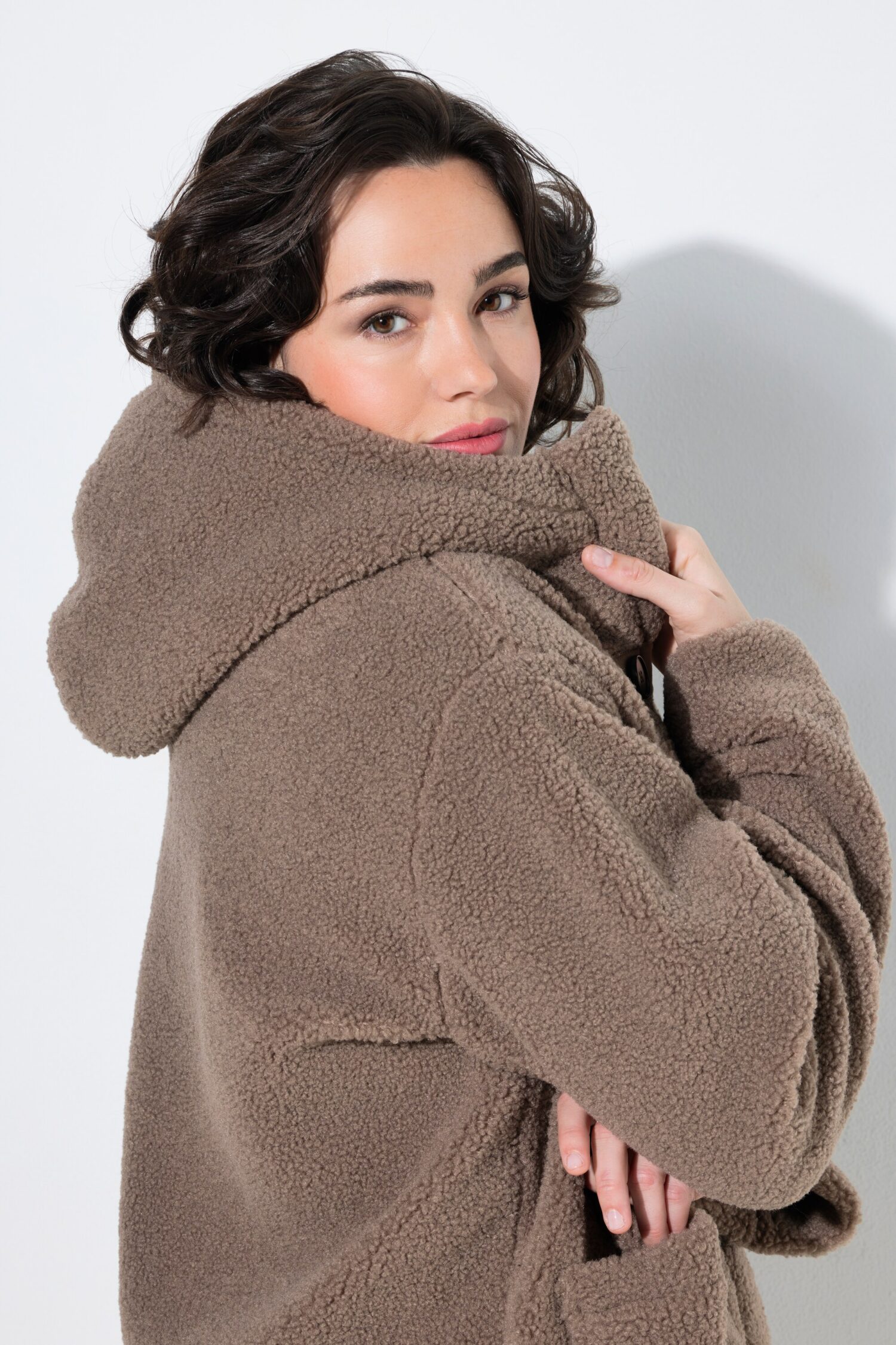 Μπουφάν fleece σε γραμμή Α με κουκούλα