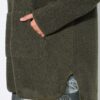 Μπουφάν teddy fleece σε γραμμή Α με κουκούλα και τσέπες
