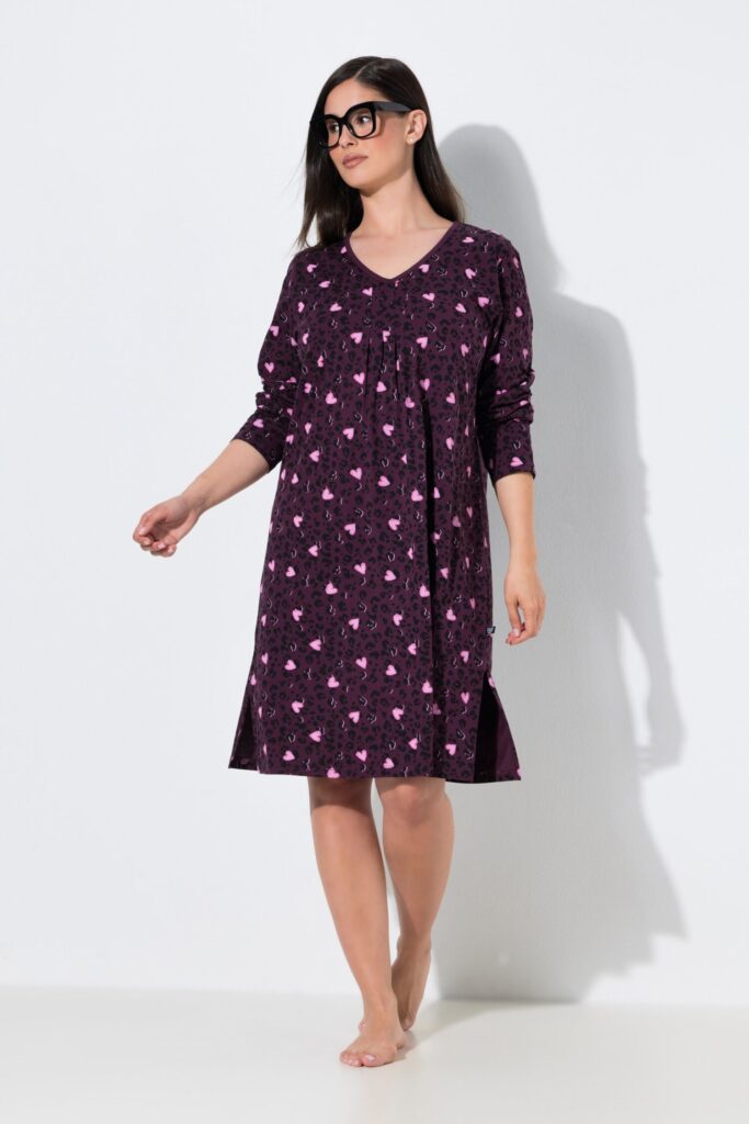 Νυχτικά σε συσκευασία 2 τεμαχίων oversized, λεοπάρ και σχέδιο με καρδιές