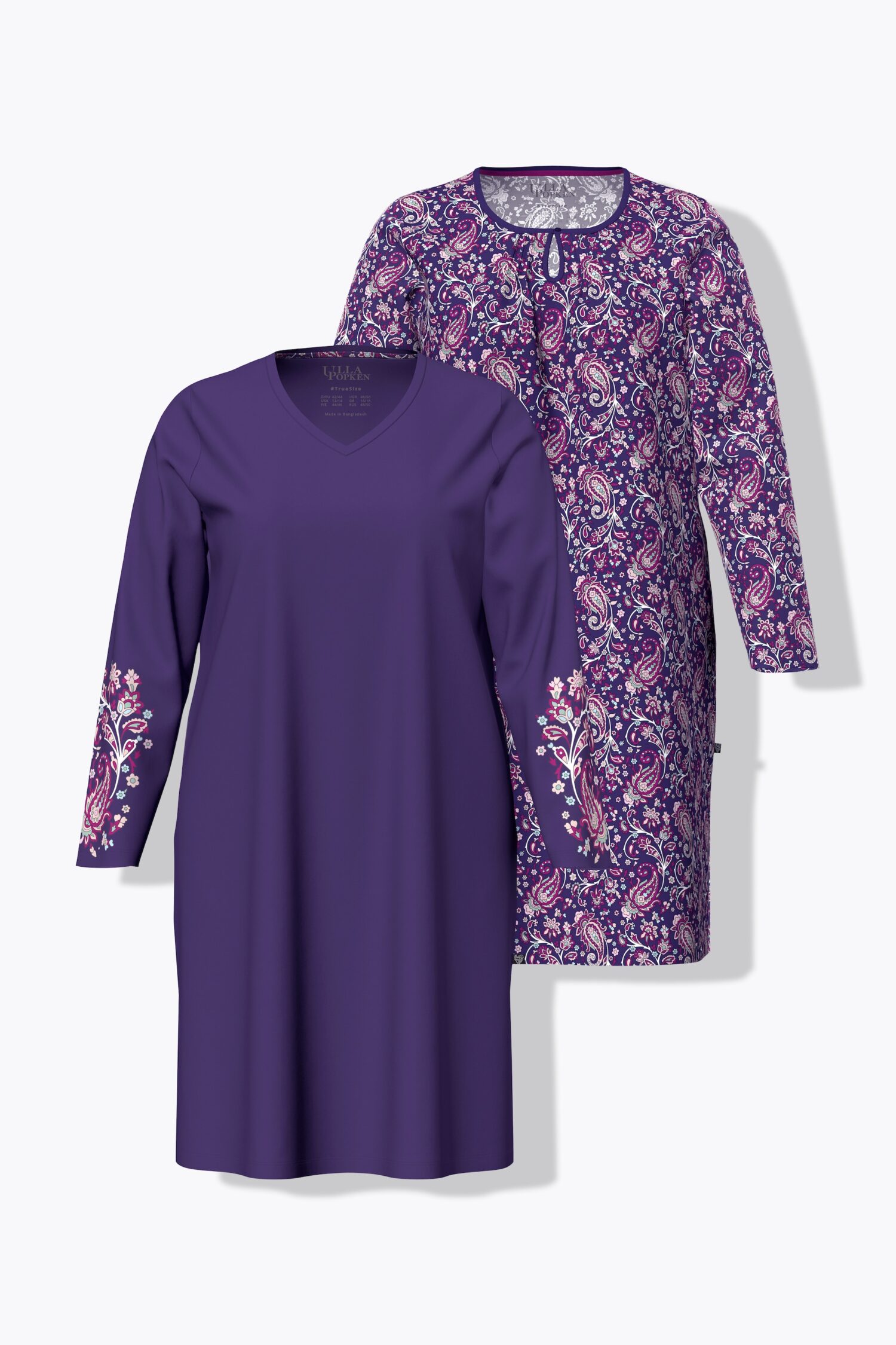 Νυχτικά σε συσκευασία 2 τεμαχίων, oversized με paisley print