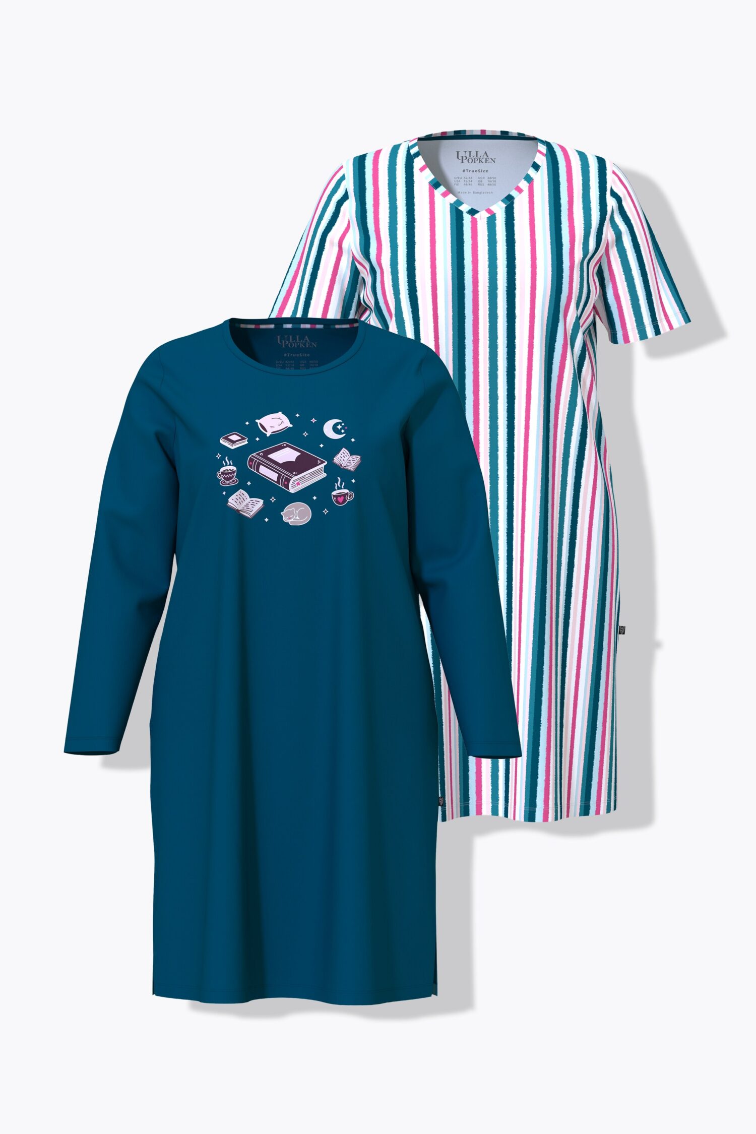 Νυχτικά σε συσκευασία 2 τεμαχίων, oversized, ριγέ/σχέδιο