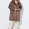 Παλτό διπλής όψης σε γραμμή Α με fleece γιακά