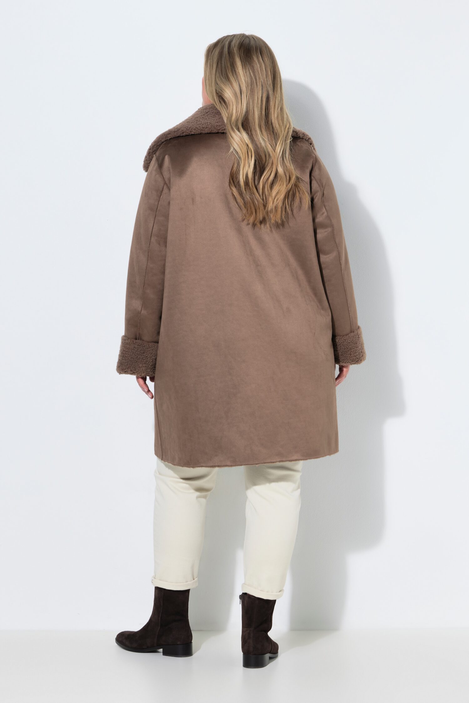 Παλτό διπλής όψης σε γραμμή Α με fleece γιακά