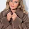 Παλτό διπλής όψης σε γραμμή Α με fleece γιακά