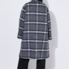 Παλτό καρό oversized με φαρδύ γιακά
