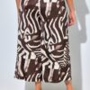Παντελόνι με zebra print και μερικώς ελαστική μέση