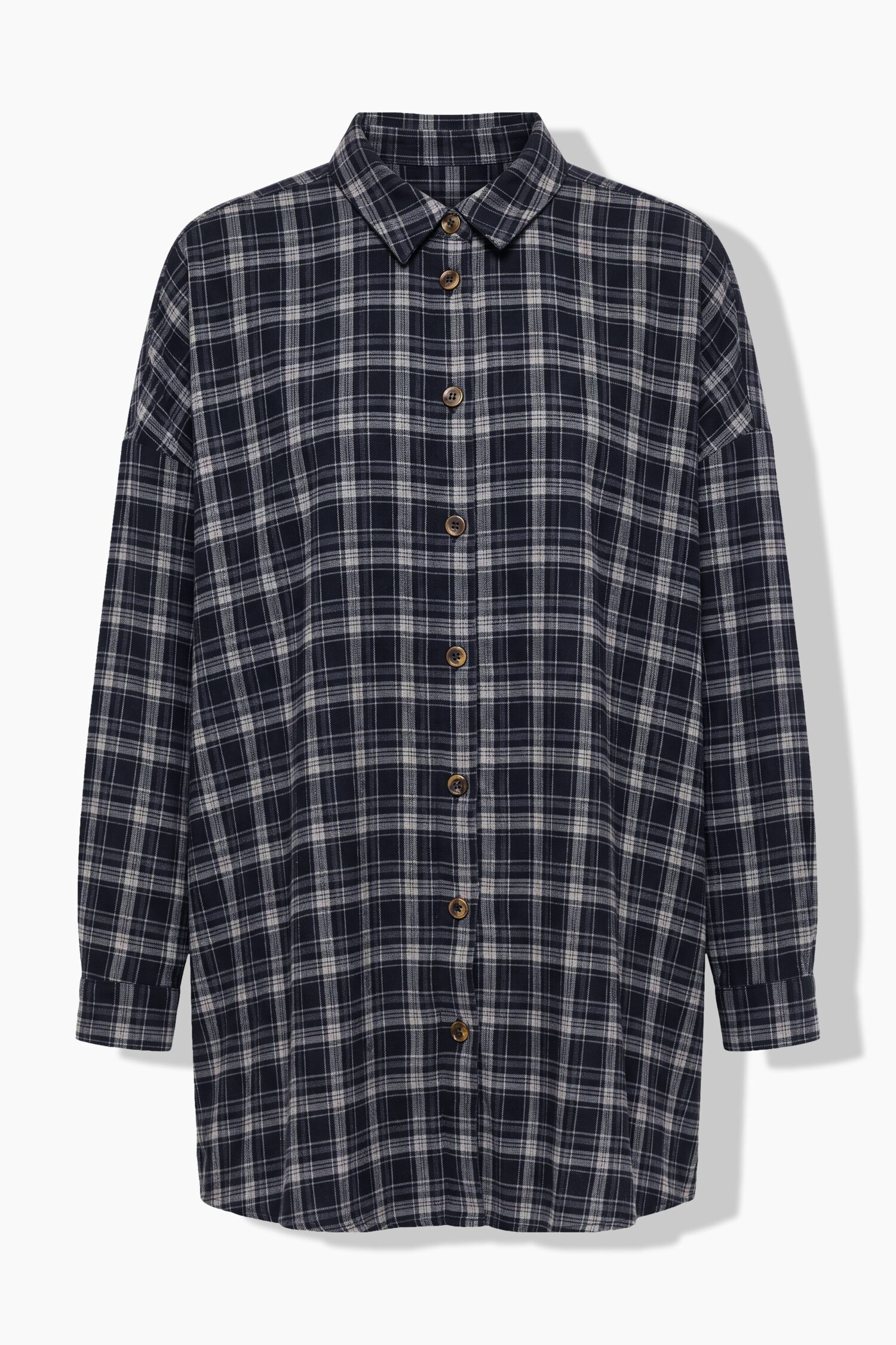 Πουκάμισο καρό oversized με πλαϊνά σκισίματα