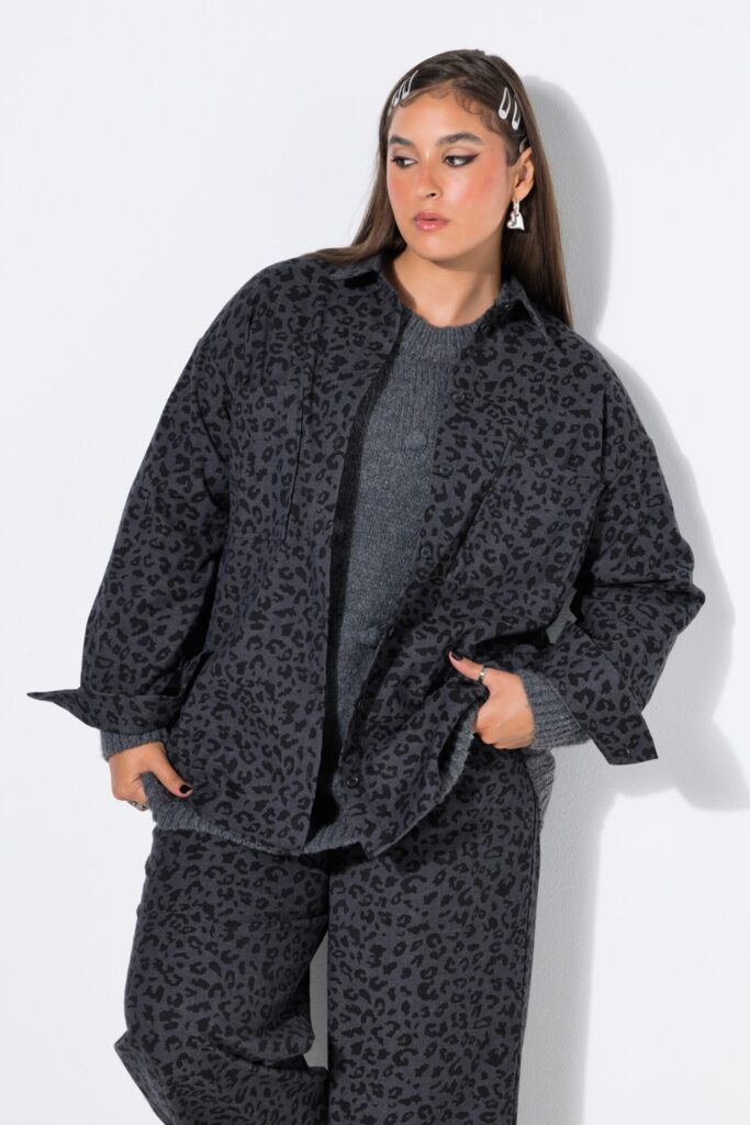 Πουκάμισο oversized με λεοπάρ σχέδιο