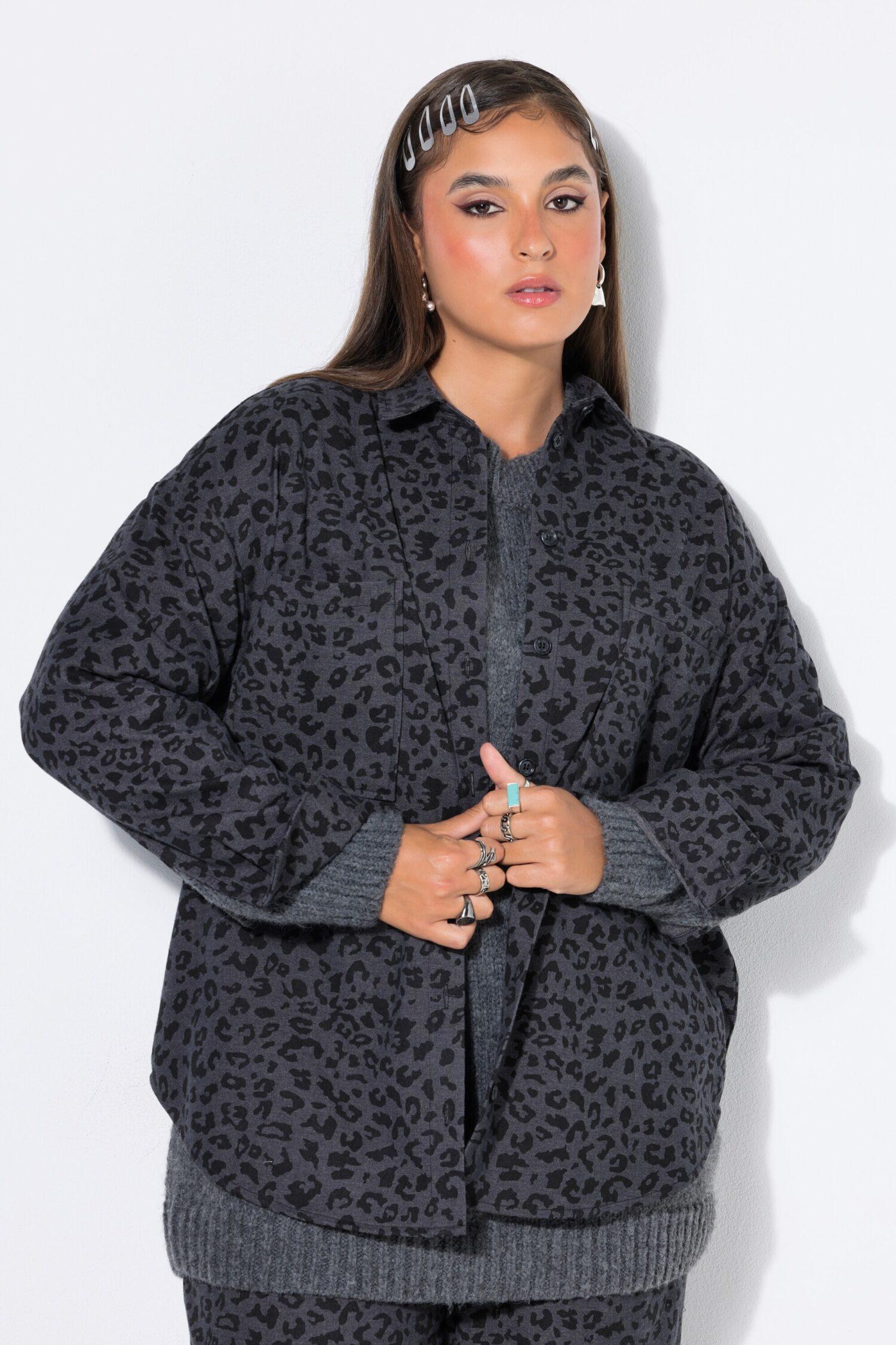 Πουκάμισο oversized με λεοπάρ σχέδιο