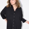 Πουκάμισο oversized με μακριά μανίκια και πλαϊνά σκισίματα