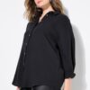 Πουκάμισο oversized με μακριά μανίκια και πλαϊνά σκισίματα