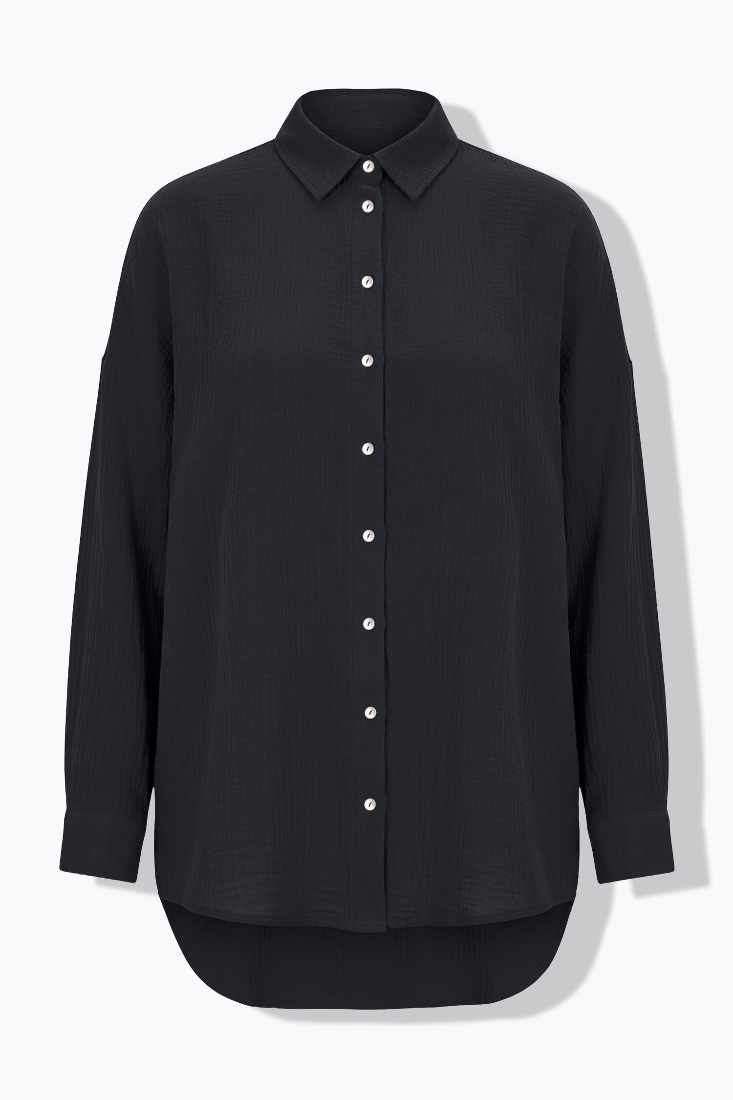 Πουκάμισο oversized με μακριά μανίκια και πλαϊνά σκισίματα