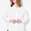 Πουκάμισο oversized με μακριά μανίκια και πλαϊνά σκισίματα