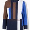 Πουλόβερ oversized, color blocking και γράμματα από στρας