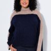 Πουλόβερ πλεκτό oversized με όρθιο γιακά