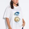 T-shirt oversized με τύπωμα "PEARLS"