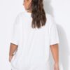 T-shirt oversized με τύπωμα "PEARLS"