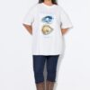 T-shirt oversized με τύπωμα "PEARLS"