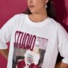 T-shirt oversized με τύπωμα "STUDIO"