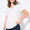 T-shirt σε φαρδιά, κλασική εφαρμογή με λαιμόκοψη V
