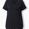 T-shirt σε φαρδιά, κλασική εφαρμογή με λαιμόκοψη V