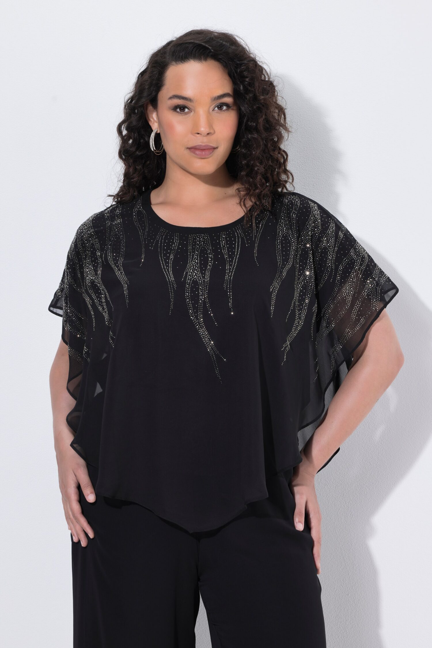 Τουνίκ oversized με layers και σχέδιο με στρας