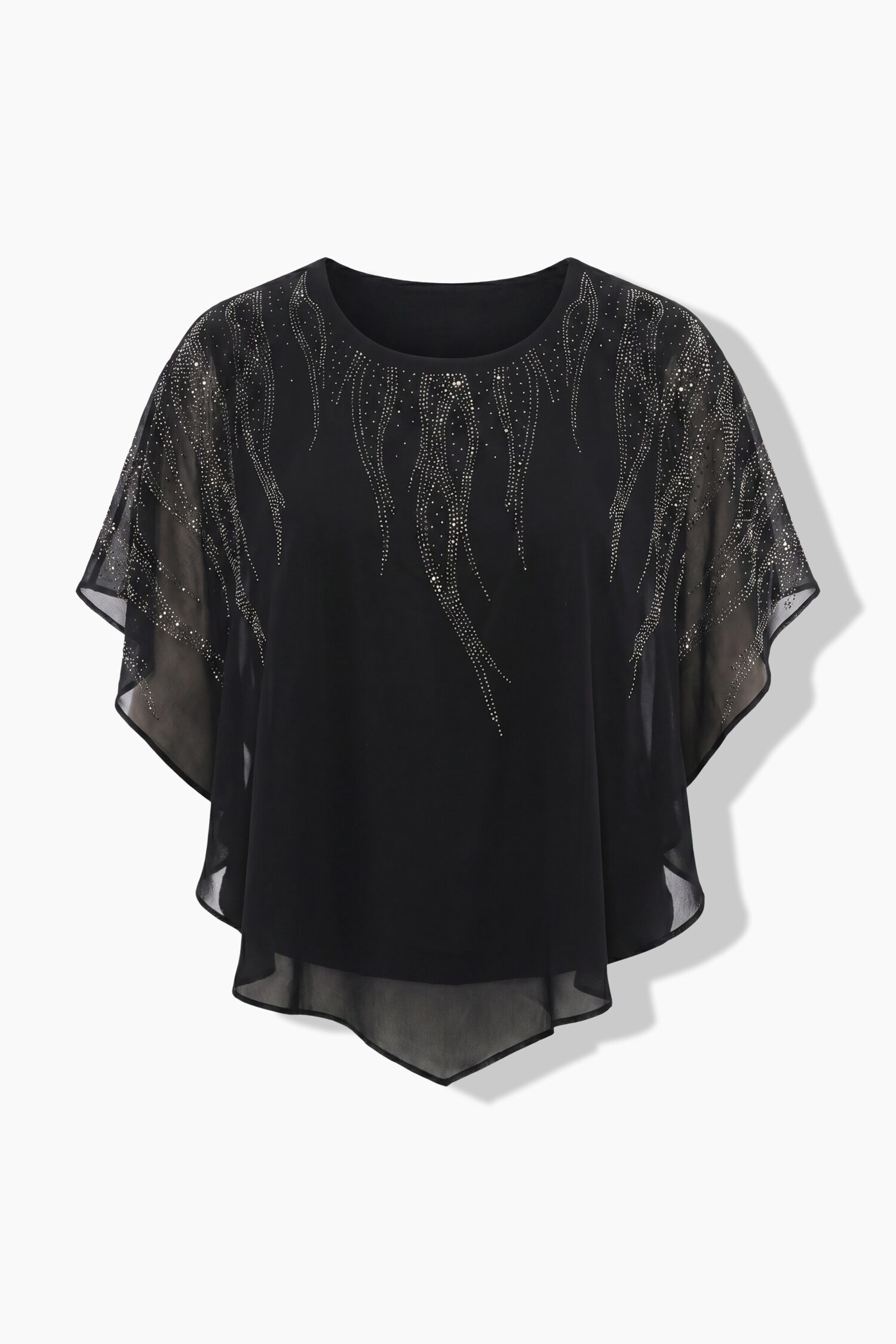 Τουνίκ oversized με layers και σχέδιο με στρας