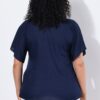 Τουνίκ oversized με όρθιο γιακά και κοντά μανίκια