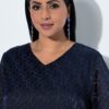 Τουνίκ σε γραμμή Α με λαιμόκοψη V και μανίκια 3/4