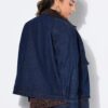 Τζιν μπουφάν oversized με κοτλέ γιακά