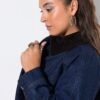 Τζιν μπουφάν oversized με κοτλέ γιακά
