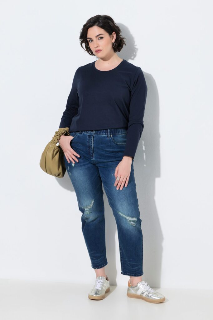 Τζιν παντελόνι ελαστικό με άνετη εφαρμογή mom fit