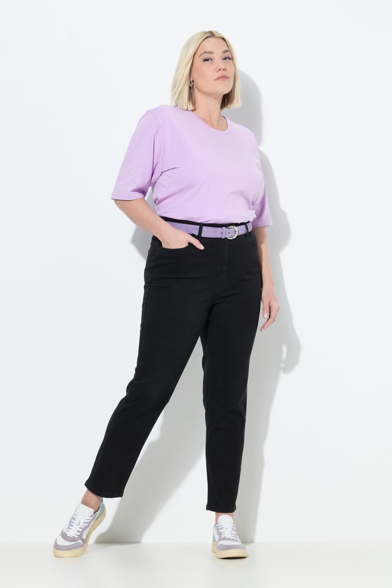 Τζιν παντελόνι mom fit, ελαστικό με 5 τσέπες