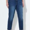 Τζιν παντελόνι mom fit, ελαστικό με 5 τσέπες