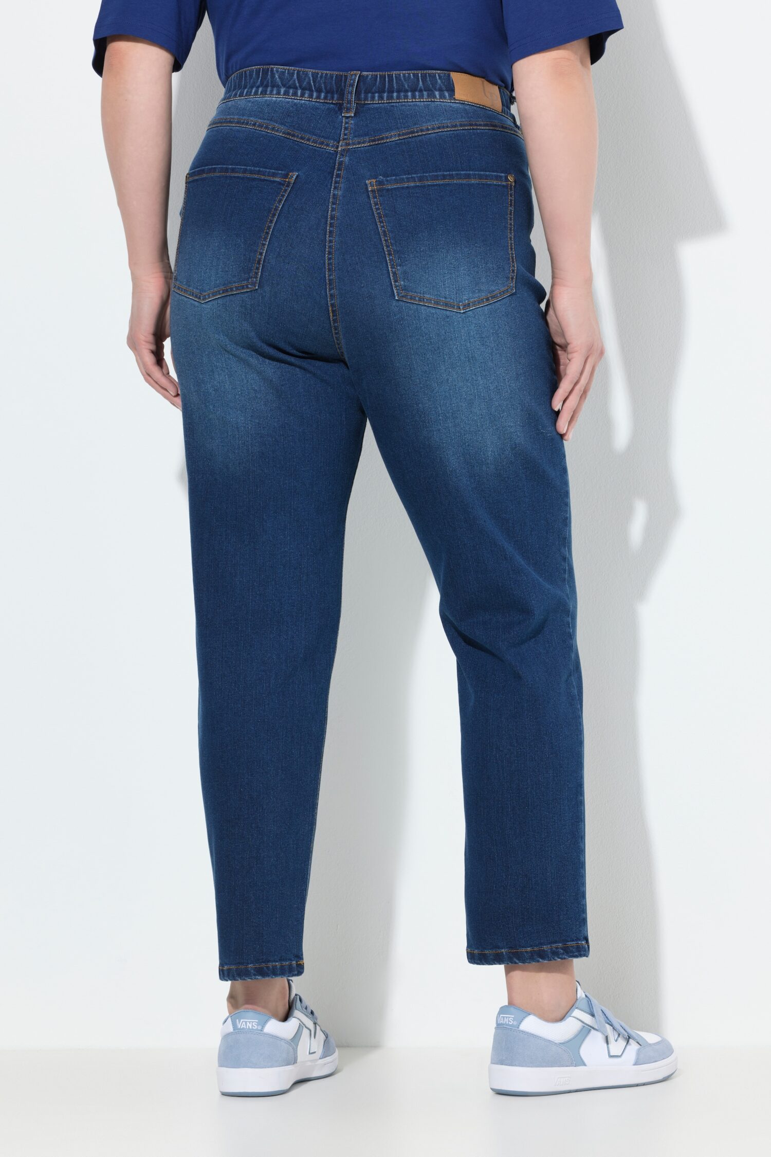 Τζιν παντελόνι mom fit, ελαστικό με 5 τσέπες