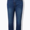Τζιν παντελόνι mom fit, ελαστικό με 5 τσέπες